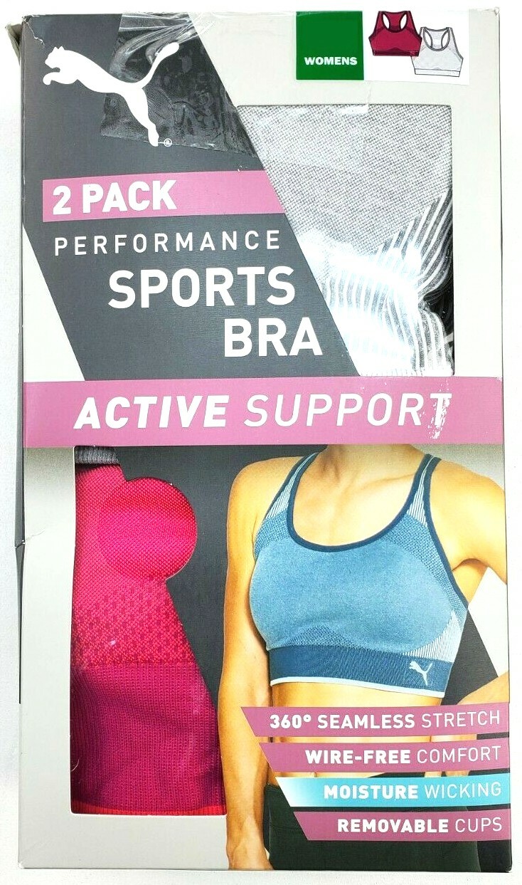 puma 2 pack sports bra